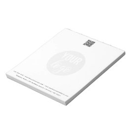 ミニマルQRコードビジネスロゴの連絡詳細 ノートパッド