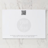 ミニマルQRコードビジネスロゴの連絡詳細 ペーパーパッド (正面)