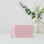 ミニマルQRコードピンクサンゴナース名刺 名刺 (スタンド正面)