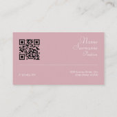 ミニマルQRコードピンクサンゴナース名刺 名刺 (裏面)