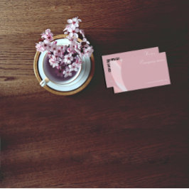 ミニマルQRコードピンクサンゴナース名刺 名刺