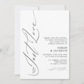 ミニマルQRコードファンシーNothing Just 結婚 Love 招待状 (正面)