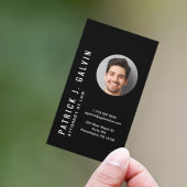 ミニマルQRコードフォトプロフェッショナルブラック 名刺