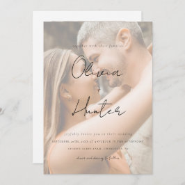 ミニマルQRコードフォト結婚式招待状 招待状