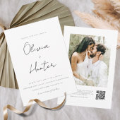 ミニマルQRコードフォト結婚式招待状 招待状