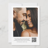 ミニマルQRコードフォトB&W結婚式招待状 招待状 (裏面)