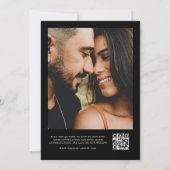 ミニマルQRコードフォトB&W結婚式招待状 招待状 (裏面)