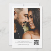 ミニマルQRコードフォトB&W結婚式招待状 招待状 (裏面)