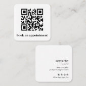 ミニマルQRコードブックアポイントメント スクエア名刺 (正面/裏面)