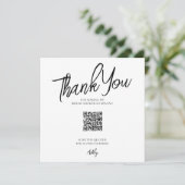 ミニマルQRコードブライダルシャワーサンキューカード サンキューカード (スタンド正面)