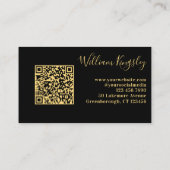 ミニマルQRコードモノグラムブラック金ゴールド 名刺 (裏面)