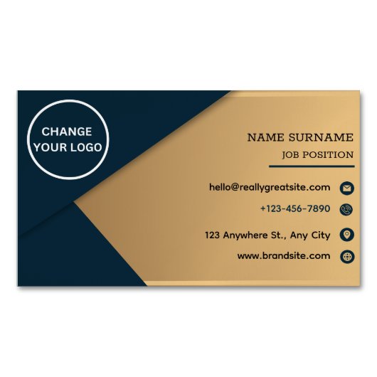 ミニマルQRコードロゴビジネスカードマグネット マグネット名刺 (正面)