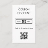 ミニマルQRコード割引カード 名刺 (正面)