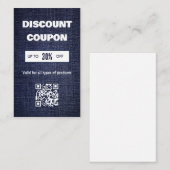 ミニマルQRコード割引カード 名刺 (正面/裏面)