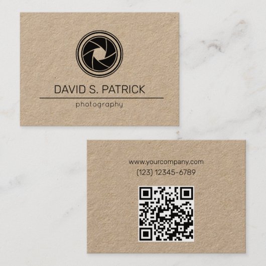 ミニマルQRコード撮影 名刺 (正面/裏面)