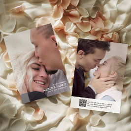 ミニマルQRコード日付の写真結婚を保存 招待状