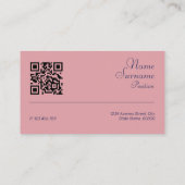 ミニマルQRコード淡い色のサンゴナース名刺 名刺 (裏面)