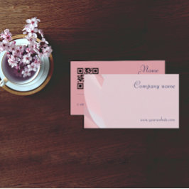 ミニマルQRコード淡い色のサンゴナース名刺 名刺