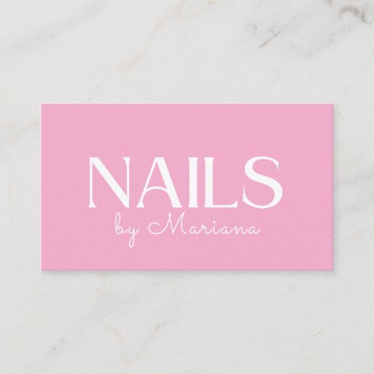 ミニマルqrコード爪、 ネイルtech 4写真ピンク 名刺 (正面)