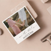 ミニマルQRコード白黒結婚写真 セーブザデート