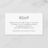 ミニマルQRコード白黒結婚式RSVP エンクロージャーカード (正面)