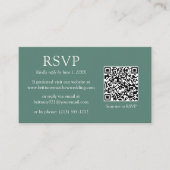 ミニマルQRコード結婚のユーカリプタス緑RSVP エンクロージャーカード (正面)