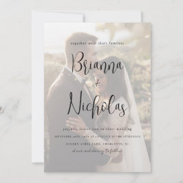 ミニマルQRコード結婚写真 招待状