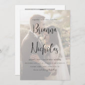 ミニマルQRコード結婚写真 招待状 (正面/裏面)