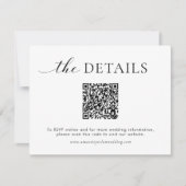 ミニマルQRコード結婚式ウェブサイト詳細カード サンキューカード (正面)