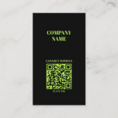 ミニマルQRコード蛍光緑 名刺 (正面)