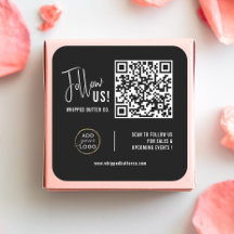 ミニマルQRコード+ロゴブラック後を追Us!