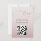 ミニマルQRコード ローズゴールド RSVP ウェディング (正面)