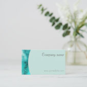 ミニマルQRターコイズグリーンホワイトビジネスカード 名刺 (スタンド正面)