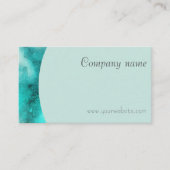 ミニマルQRターコイズグリーンホワイトビジネスカード 名刺 (正面)