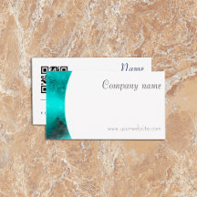 ミニマルQRターコイズホワイト名刺