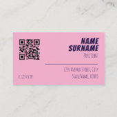 ミニマルQRブルーパープルピンクの名刺 名刺 (裏面)