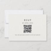 ミニマルQR RSVP ウェディングカード (正面)