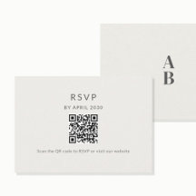 ミニマルQR RSVP ウェディングカード