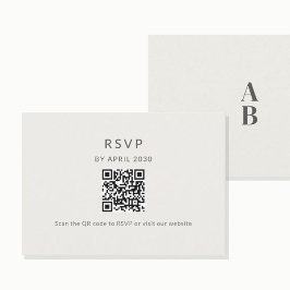 ミニマルQR RSVP ウェディングカード
