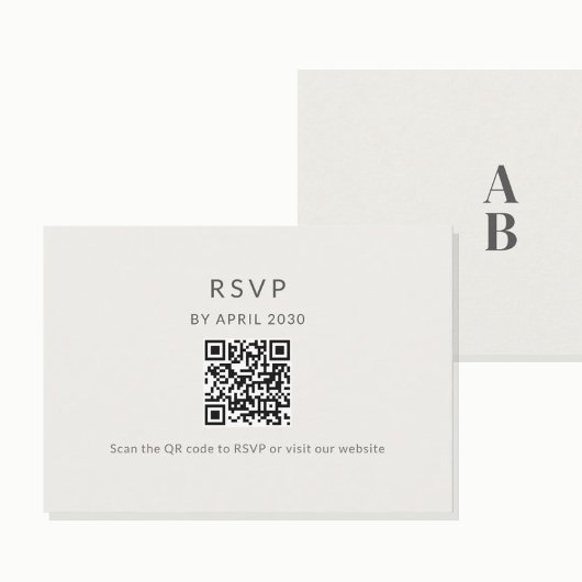 ミニマルQR RSVP ウェディングカード
