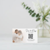 ミニマルrsvp qrコード結婚ミニマル写真 エンクロージャーカード (スタンド正面)