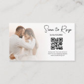 ミニマルrsvp qrコード結婚ミニマル写真 エンクロージャーカード (正面)