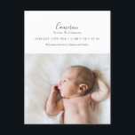 ミニマルScriptエレガント Photo Birth Announcement ポストカード<br><div class="desc">ミニマルScript Photo Birthエレガント Announcementポストカード</div>