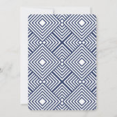 ミニマルSCRIPTシンプルモダン結婚のネイビー・ブルー 招待状 (裏面)