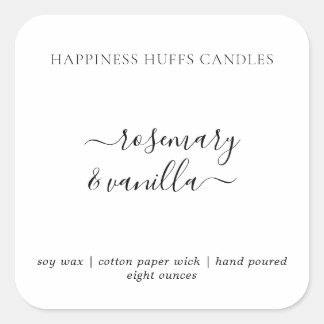 ミニマルScript Candle Label Squareステッカー スクエアシール