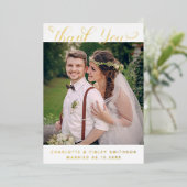 ミニマルScript Chicがパーソナライズされたお結婚礼 箔シーズンカード (立ち正面)