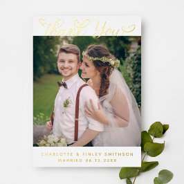 ミニマルScript Chicがパーソナライズされたお結婚礼 箔シーズンカード