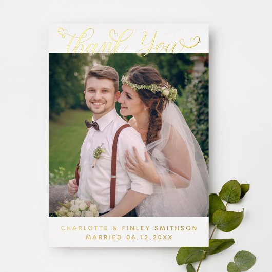 ミニマルScript Chicがパーソナライズされたお結婚礼 箔シーズンカード