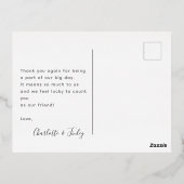 ミニマルScript Chicがパーソナライズされたお結婚礼 箔シーズンポストカード (裏面)