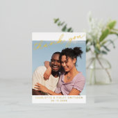 ミニマルScript Chicがパーソナライズされたお結婚礼 箔シーズンポストカード (立ち正面)